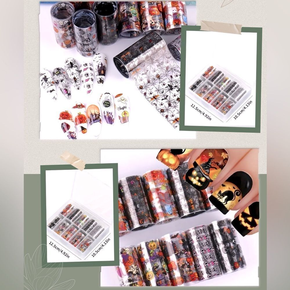 NIB HALLOWEEN NAIL WRAPS 10 DIFFERENT DESIGNS-CREATE & PERSONALIZE YOUR NAIL ART